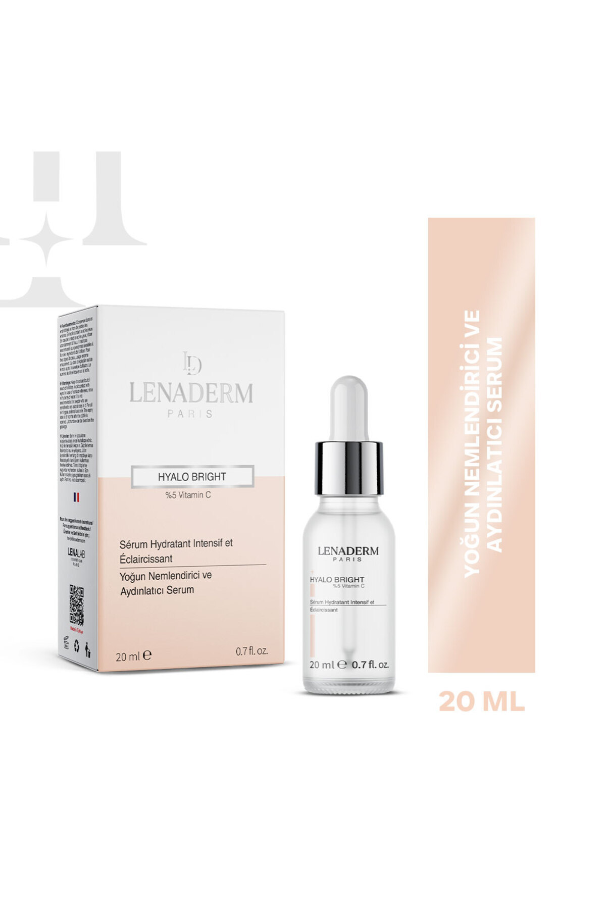 Lenaderm Hyalo Bright Aydınlatıcı ve Nemlendirici C Vitamini Cilt Bakım Serumu 20 ml