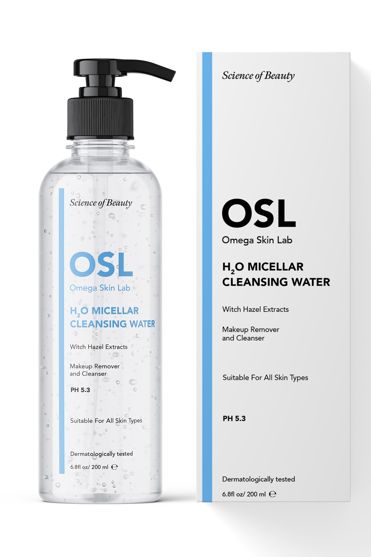 Omega Skin Lab H2O Micellar Makyaj ve Yüz Temizleme Suyu 200 ml