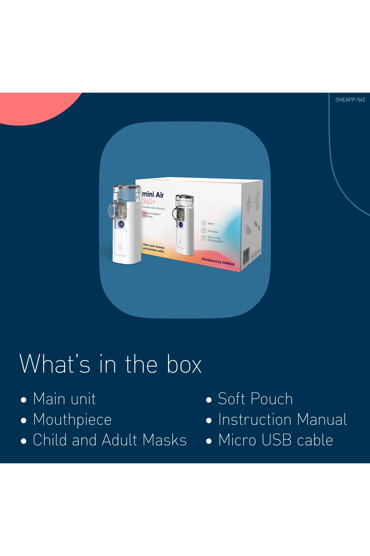 Omron Mini Air 360+ Taşınabilir Mesh Nebulizatör