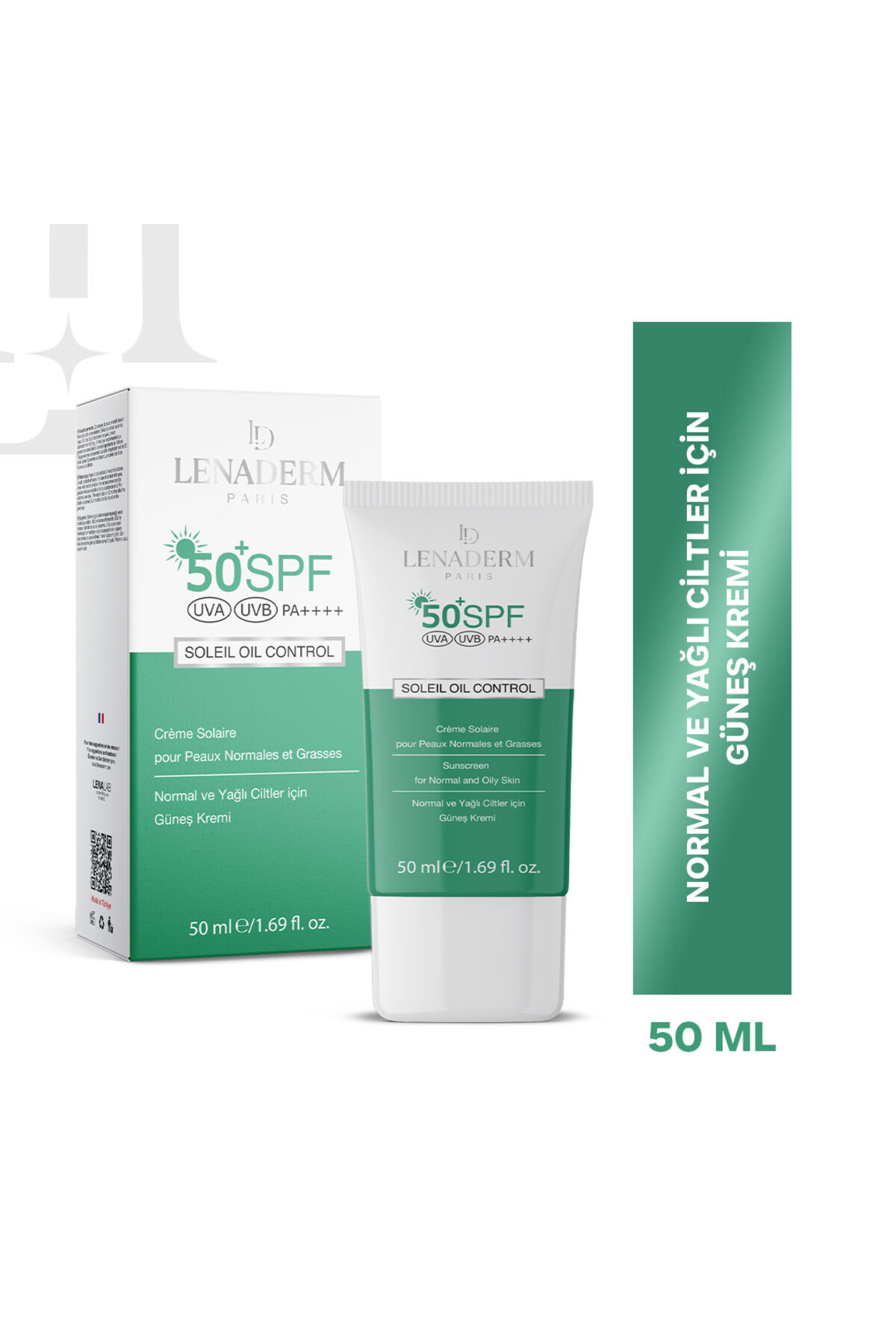 Lenaderm Soleil Oil Control Yağlı ve Normal Ciltler İçin Güneş Kremi 50 ml