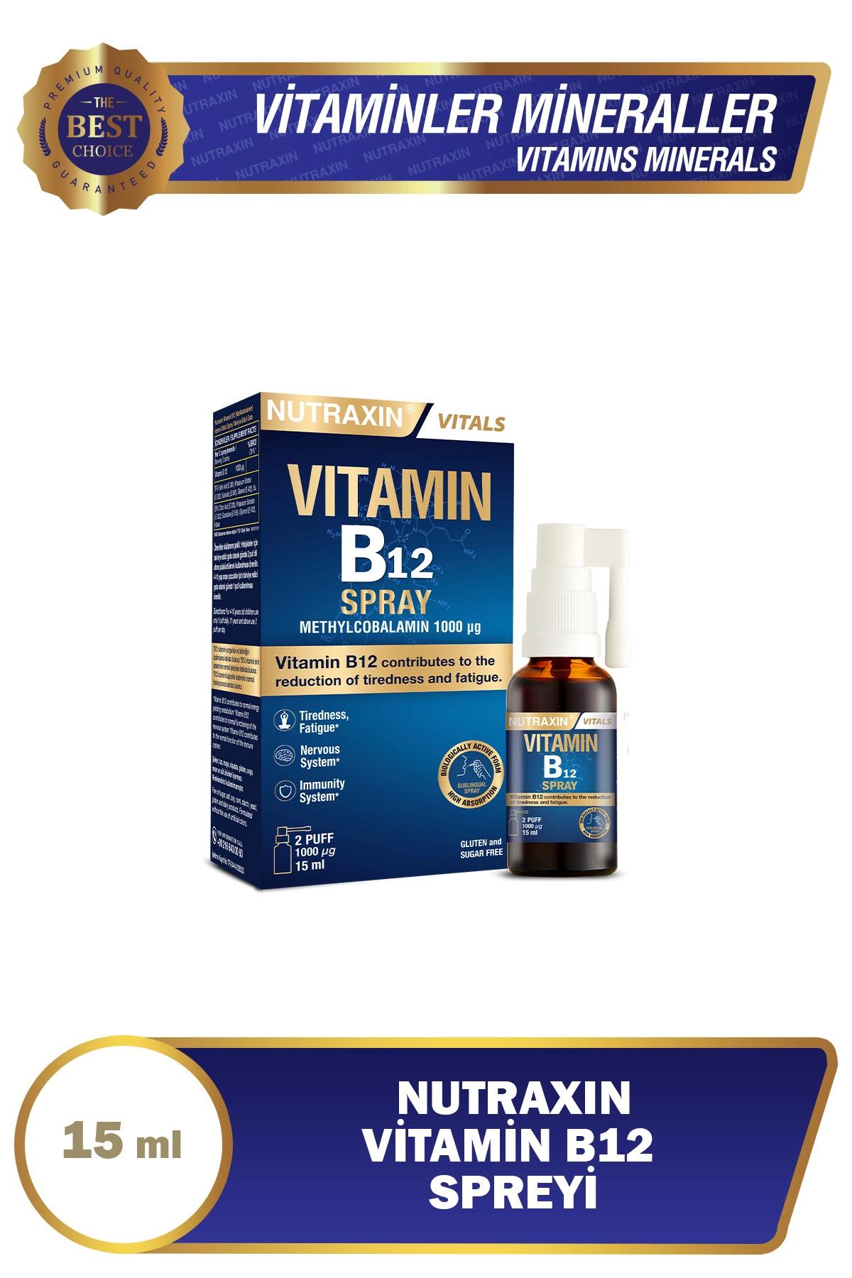 Nutraxin Vitamin B12 Spray 15 ml — Takviye Edici Gıda