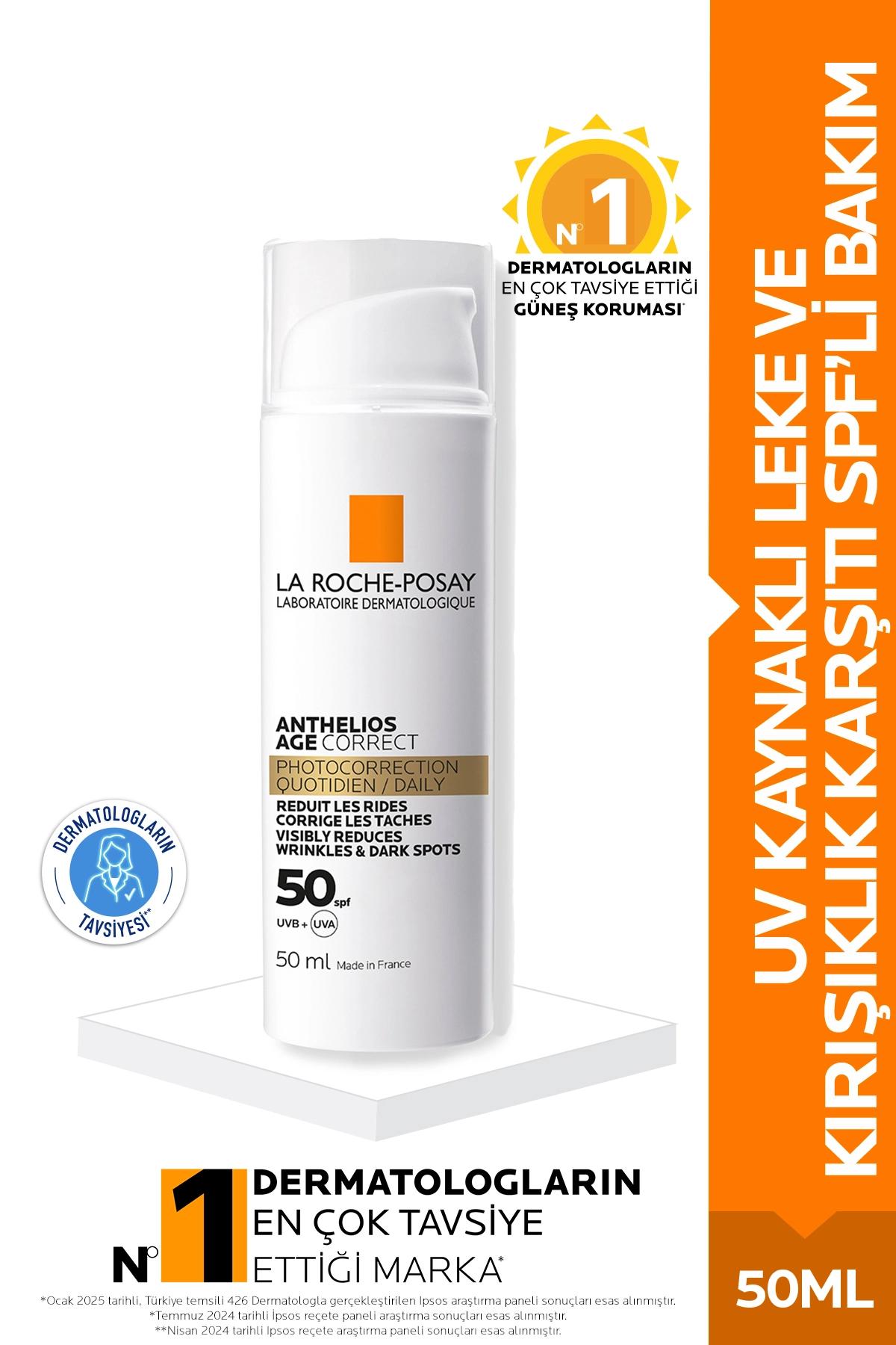 La Roche Posay Anthelios Age Correct SPF50+ Yaşlanma Karşıtı Renkli Yüz Güneş Kremi 50 ml