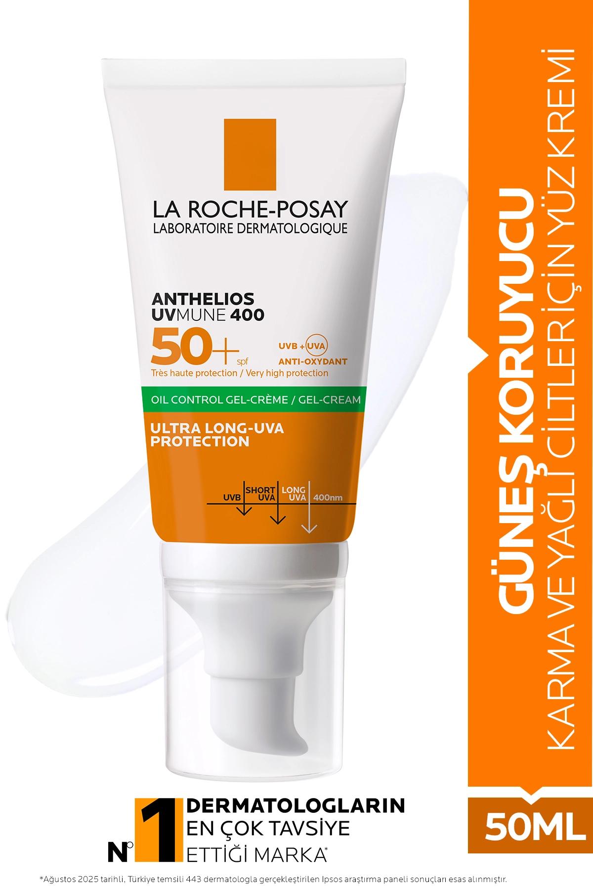 La Roche-Posay Anthelios Oil Control Gel Cream SPF50+ Yağlı ve Karma Ciltler İçin Renkli Yüz Güneş Kremi 50 ml