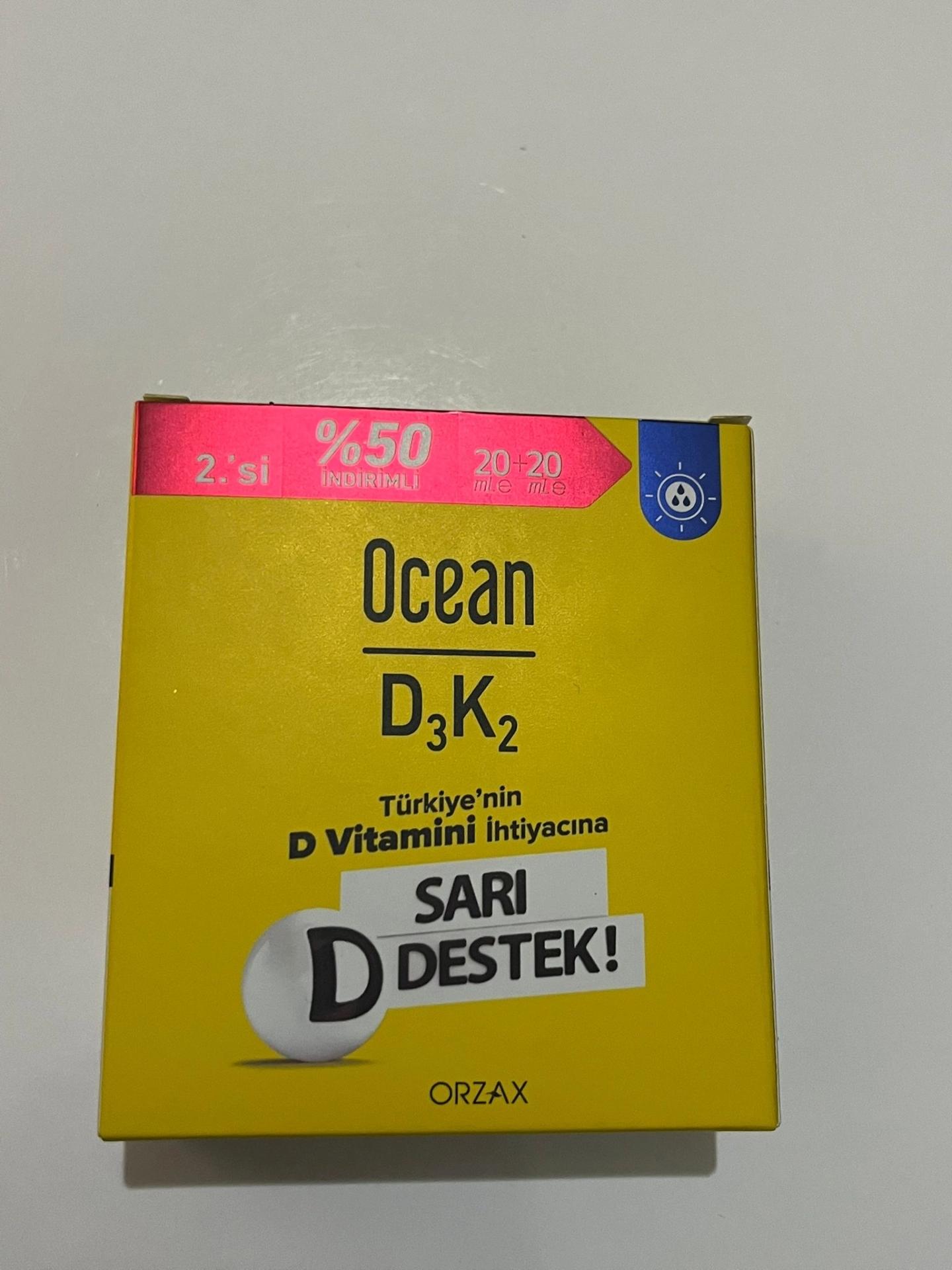 Ocean Orzax Vitamin D3k2 Damla 20 Ml 2'li Avantaj Paket YENİ AMBALAJ
