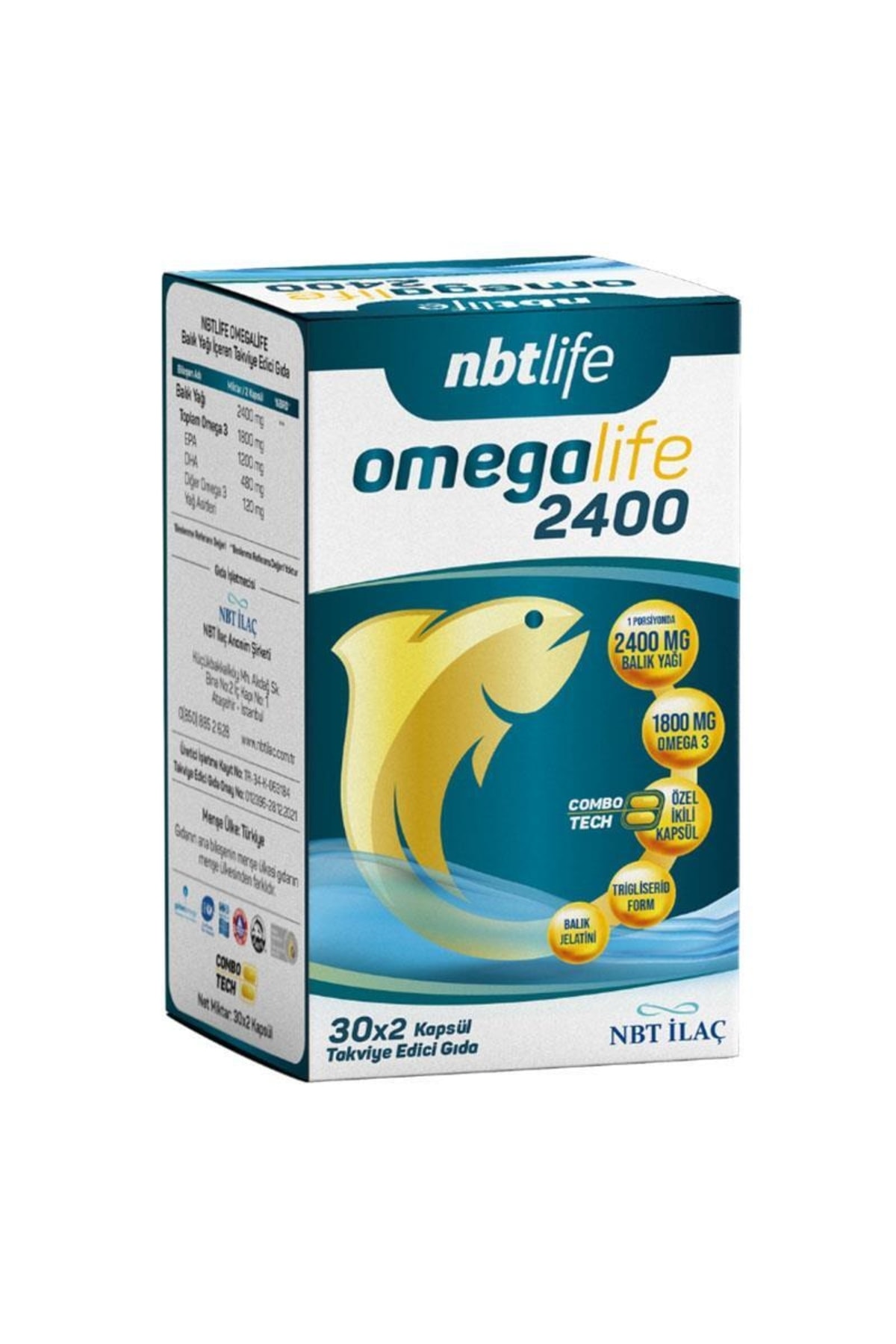 NBT Life Omegalife 2400 mg 60 Kapsül – Yüksek Doz Omega 3