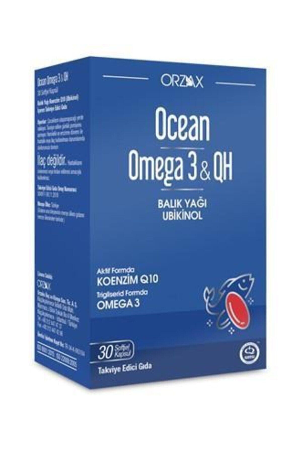 Orzax Ocean Omega 3 & QH Takviye Edici Gıda 30 Kapsül