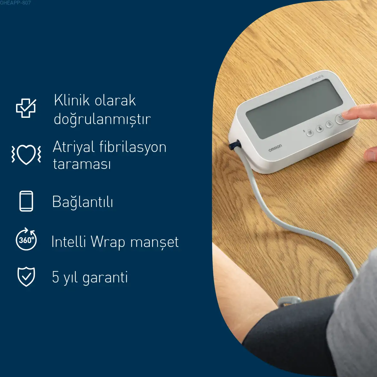Omron M4 Connect AFib Üst Koldan Ölçer Dijital Tansiyon Aleti